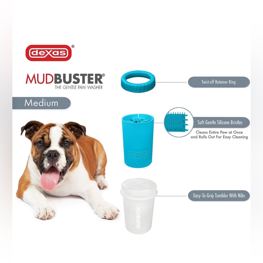 *NWOT* Dexas MudBuster Portable Dog Paw Cleaner- Medium, Blue